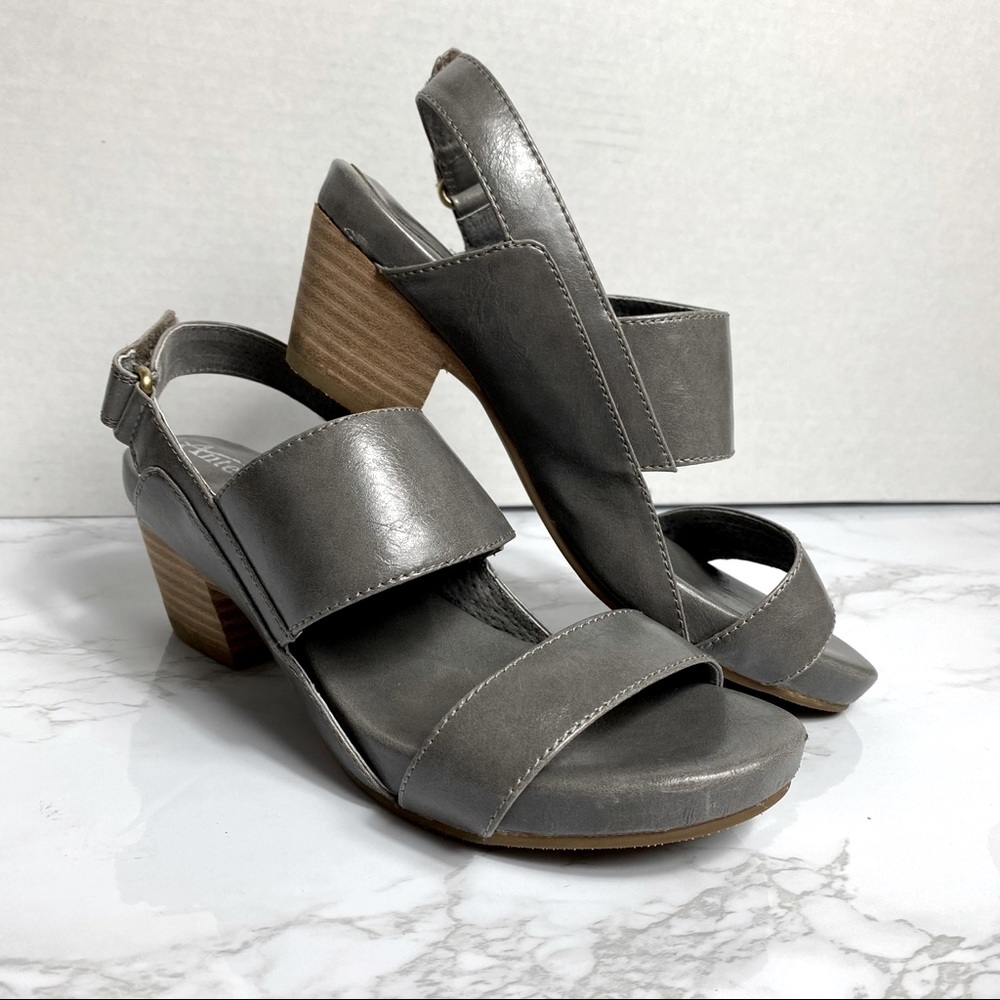 Antelope Grey Slingback Open Toe Leather Sandal
